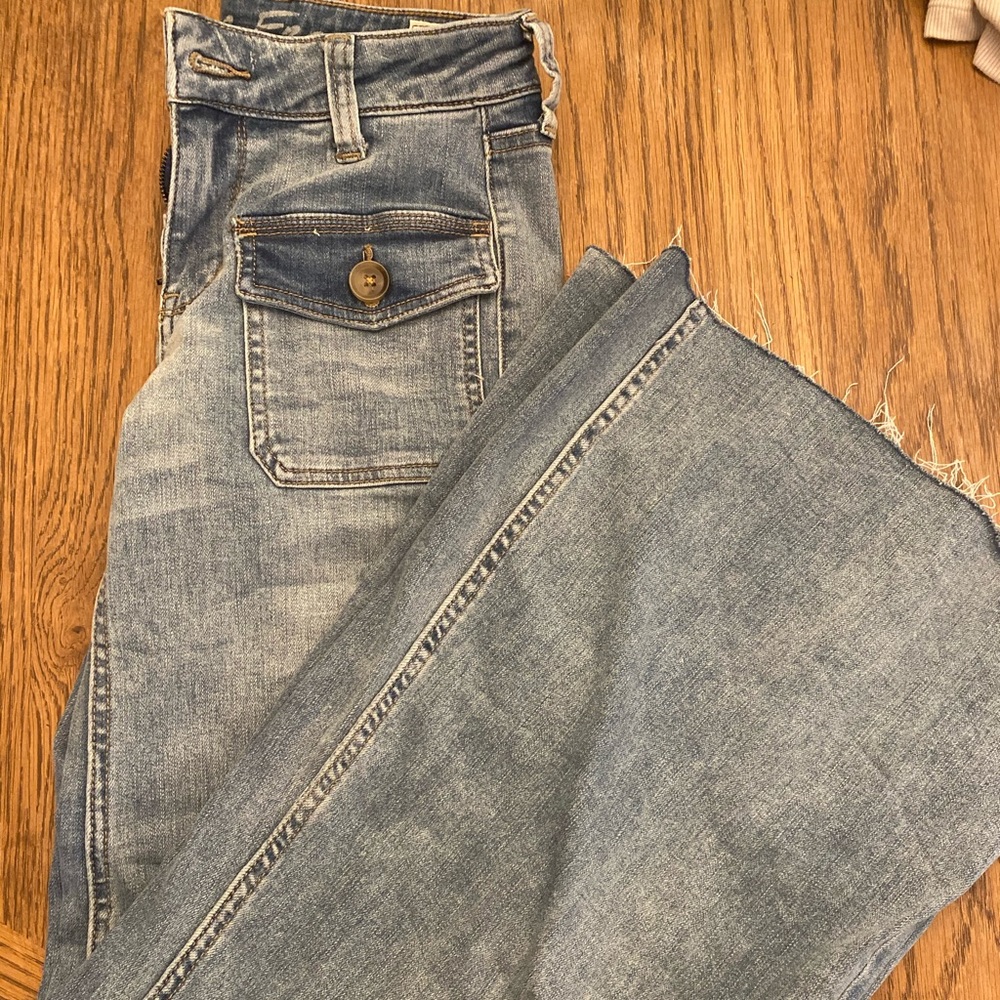 free people regular low rise flare jeans